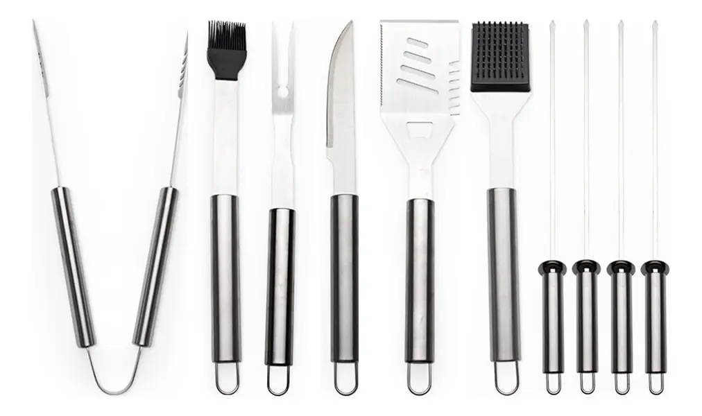 kit churrasco 10 peças maleta de alumínio com travas de seg kit churrasco 10 peças maleta de alumínio com travas de seg
