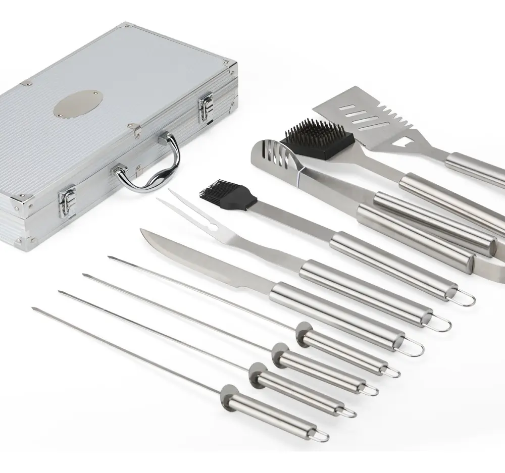 kit churrasco 10 peças maleta de alumínio com travas de seg kit churrasco 10 peças maleta de alumínio com travas de seg