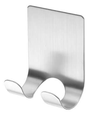 Kit 2 Ganchos De Metal Suporte Para Banheiro Prateado
