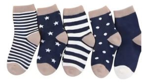 Kit Com 5 Pares Meias De Algodão Para Bebê
