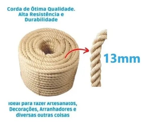 corda naval sisal 13mm decoração artesan. exercicio o metro Corda Naval Sisal 13mm Decoração Artesan. Exercicio O Metro