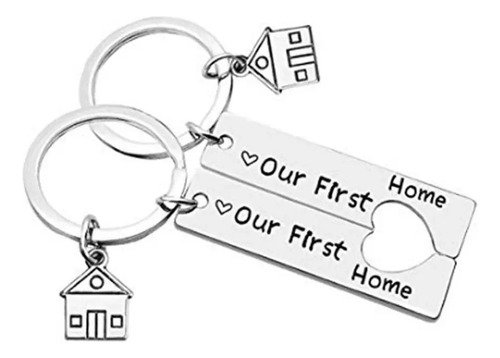 chaveiro design casal nossa primeira casa home prateado Chaveiro Design Casal Nossa Primeira Casa Home Prateado